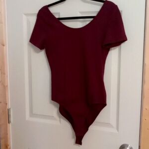 Charlotte Russe Burgundy Off the Shoulder Bodysuit size M